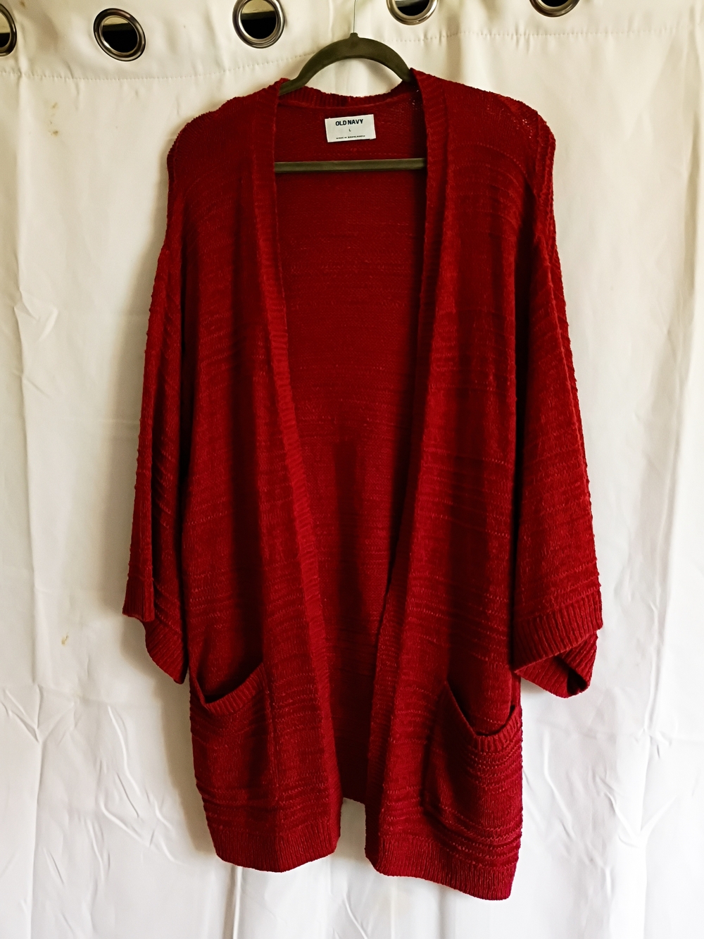 Old Navy Size Large Open-Front Burnt Orange/Red Knit Cardigan Sweater